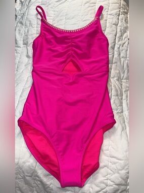 NWT Abercrombie kids A&F Abercrombie & fitch Bright Hot Pink One-Piece Swimsuit